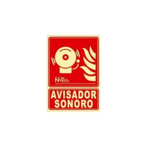Señal avisador sonoro clase B fotoluminescente