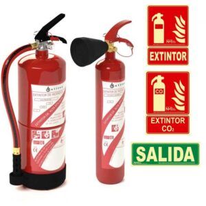 Pack Empresa Extintores 6 Kg ABC + CO2 2 Kg + Señales